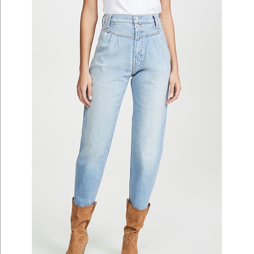 MOTHER Superior Pleated Peg Jeans